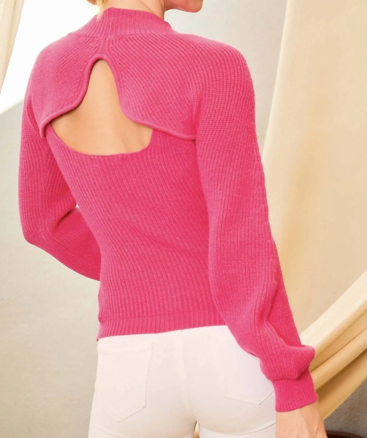 Drop Shoulder Crop Sweater & Tank Top Set In Pink