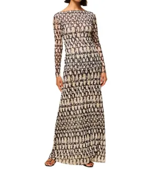 Ekat Abstract Geo Mesh Skirt In Black/white
