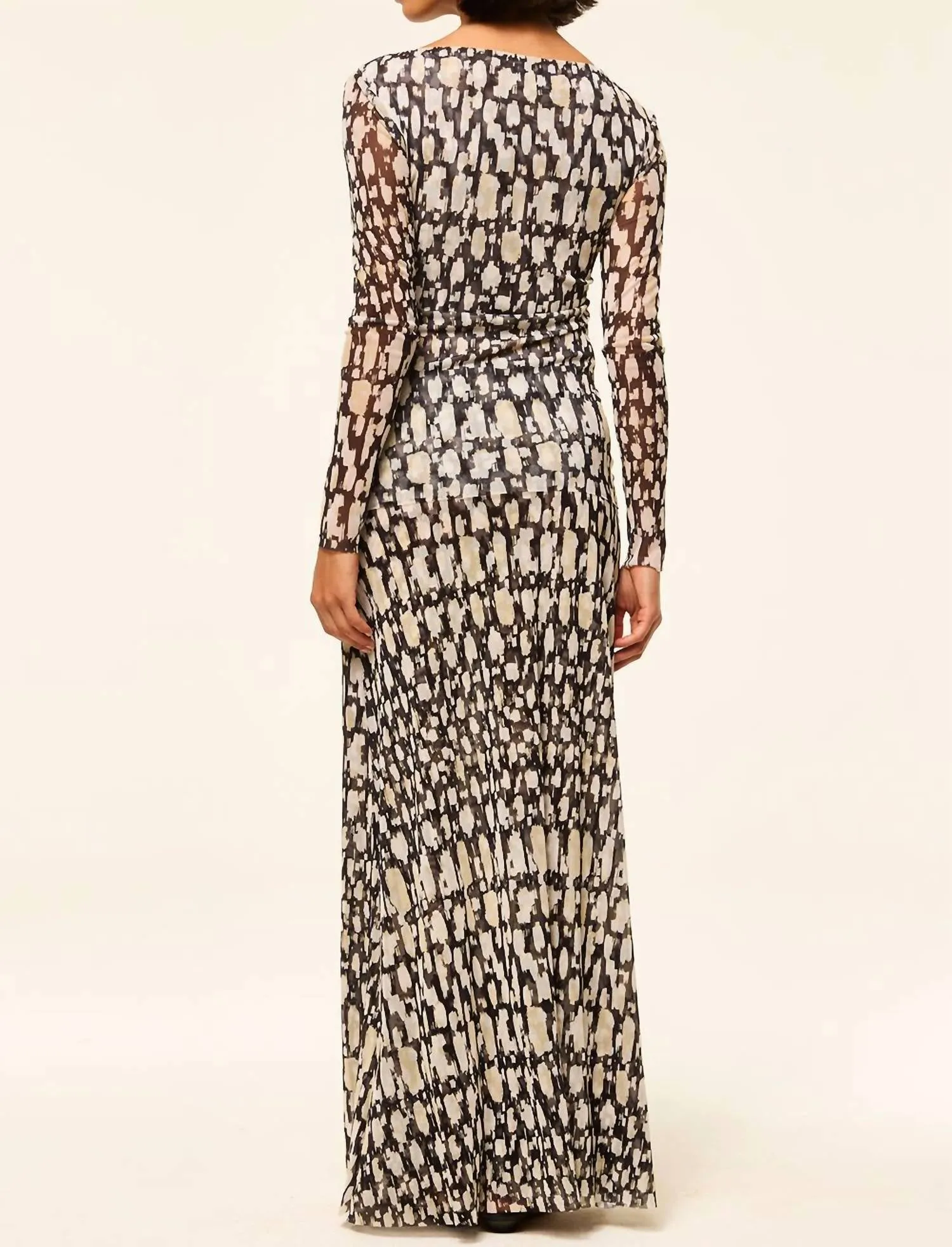 Ekat Abstract Geo Mesh Skirt In Black/white