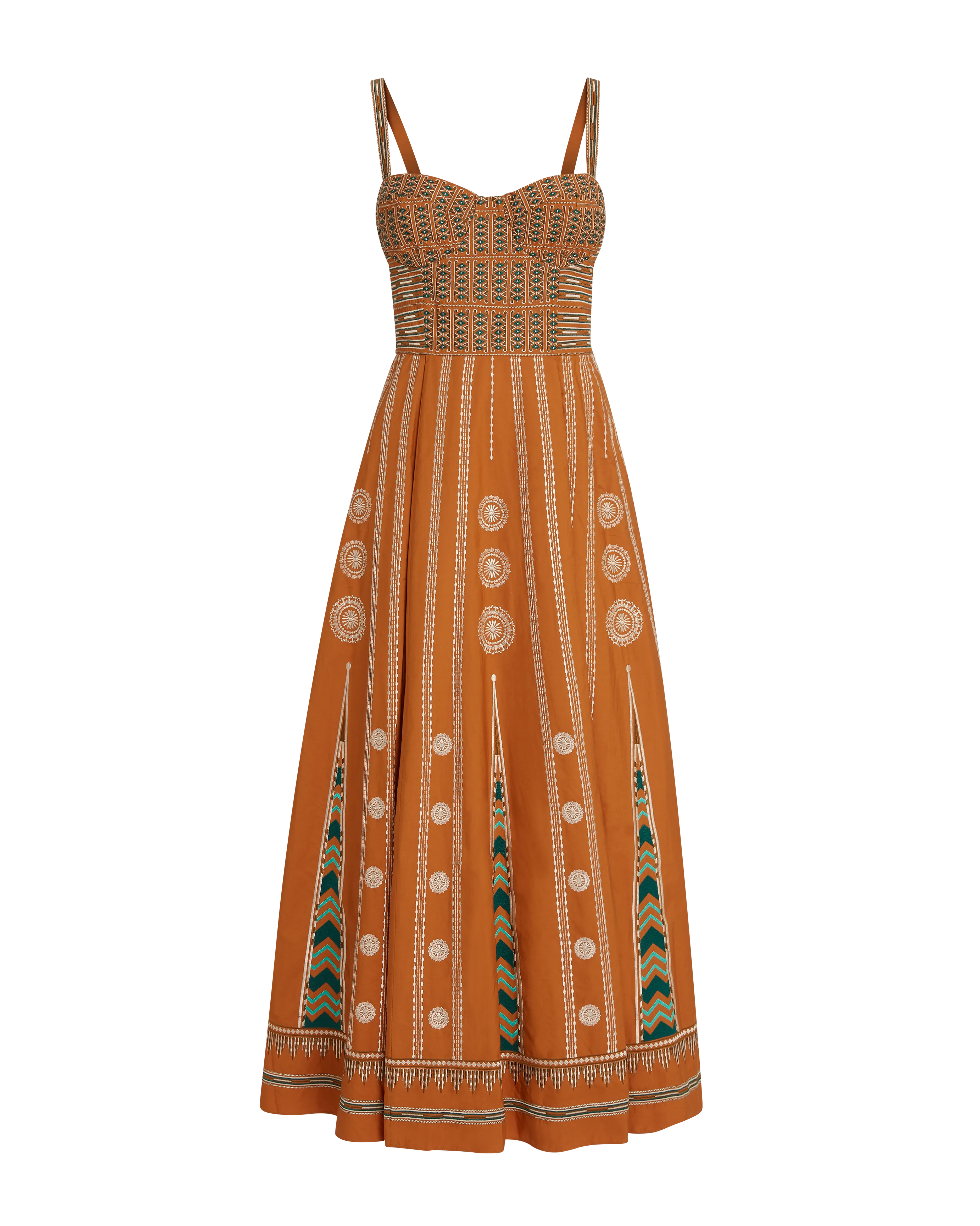 Elida Dress with Backgammon Embroidery