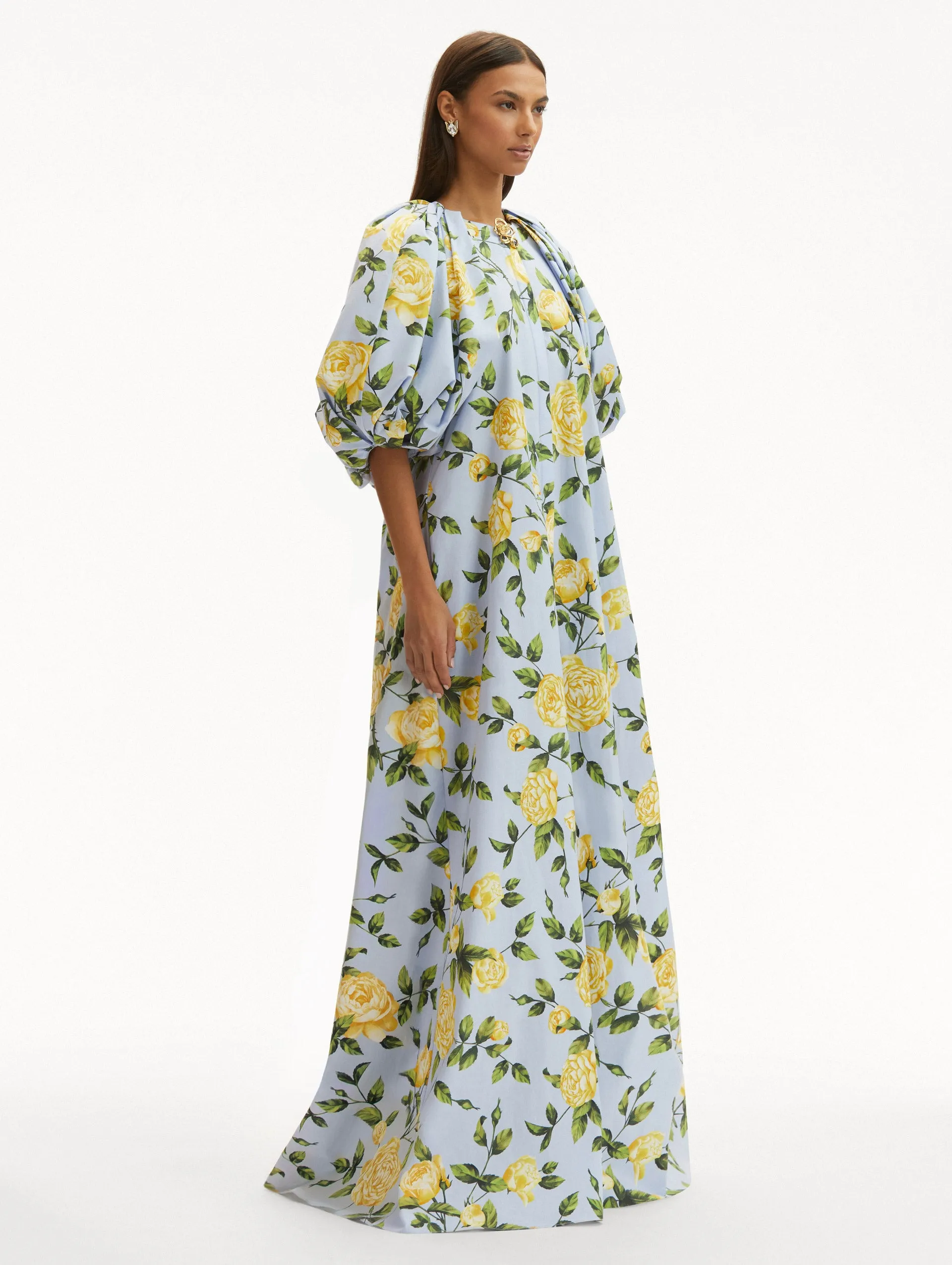 English Rose Cotton Poplin Caftan
