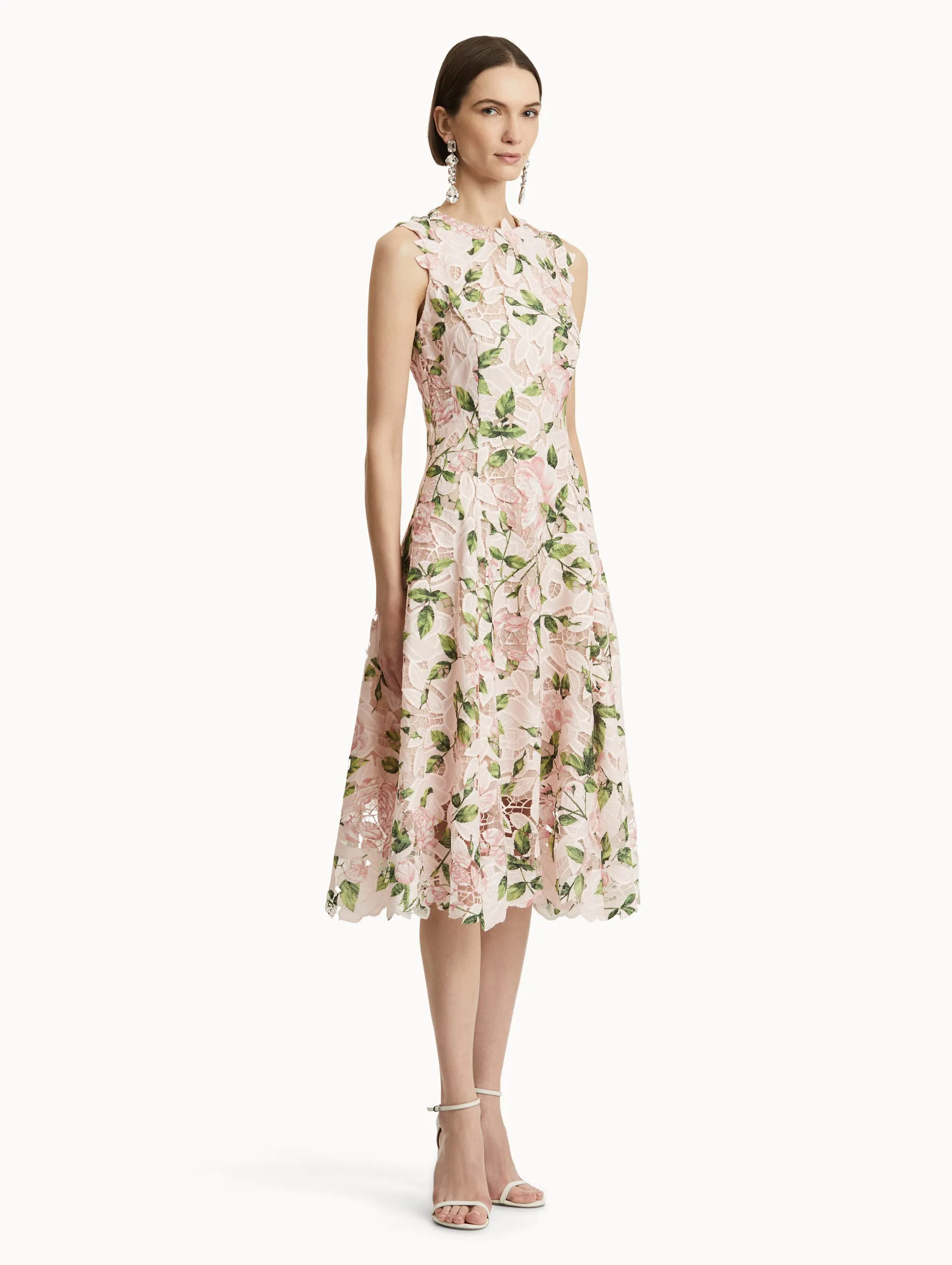 English Rose Guipure Sleeveless Dress