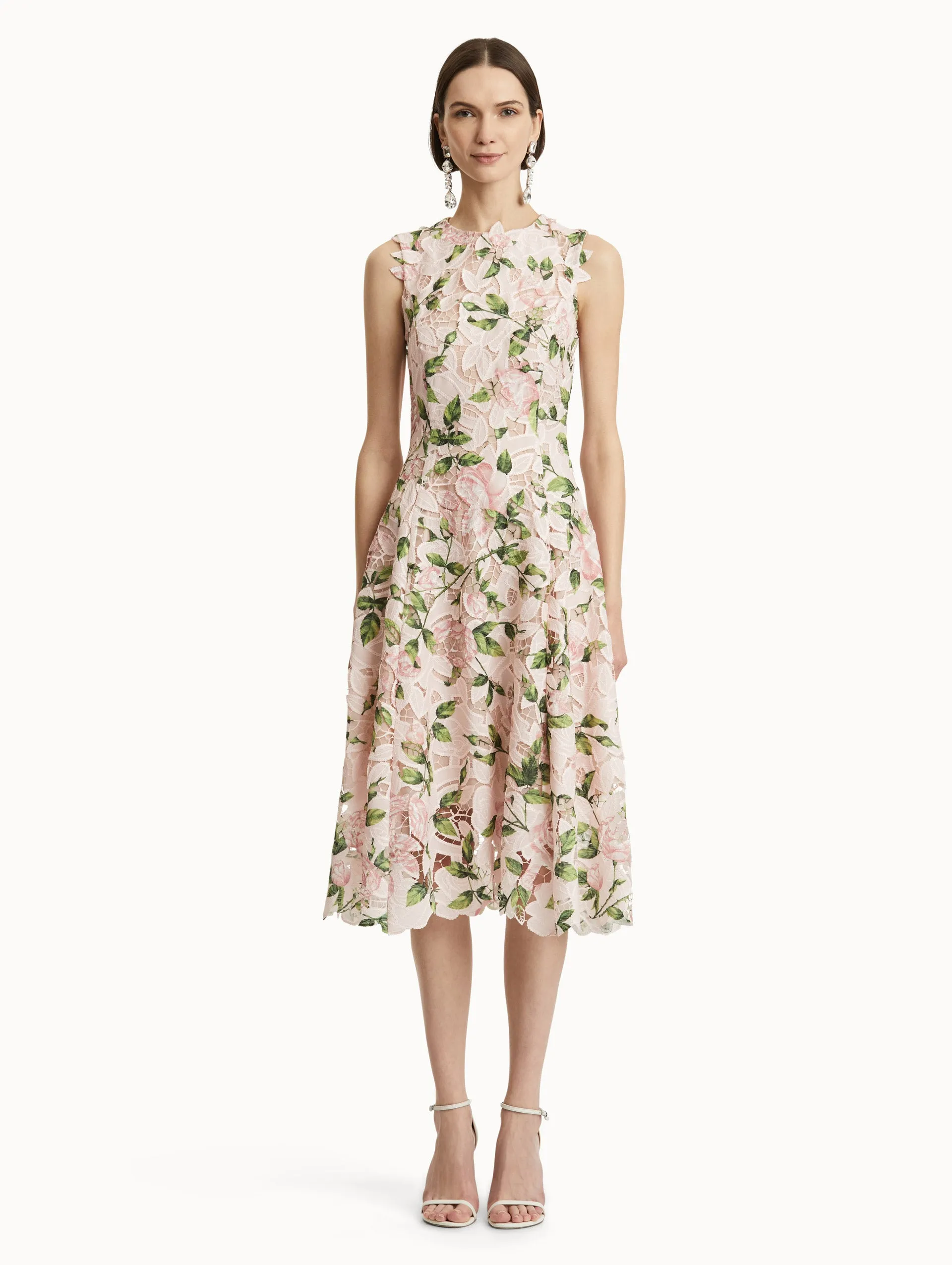 English Rose Guipure Sleeveless Dress