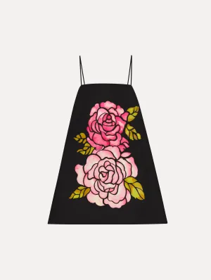 English Rose Mosaic Trapeze Dress