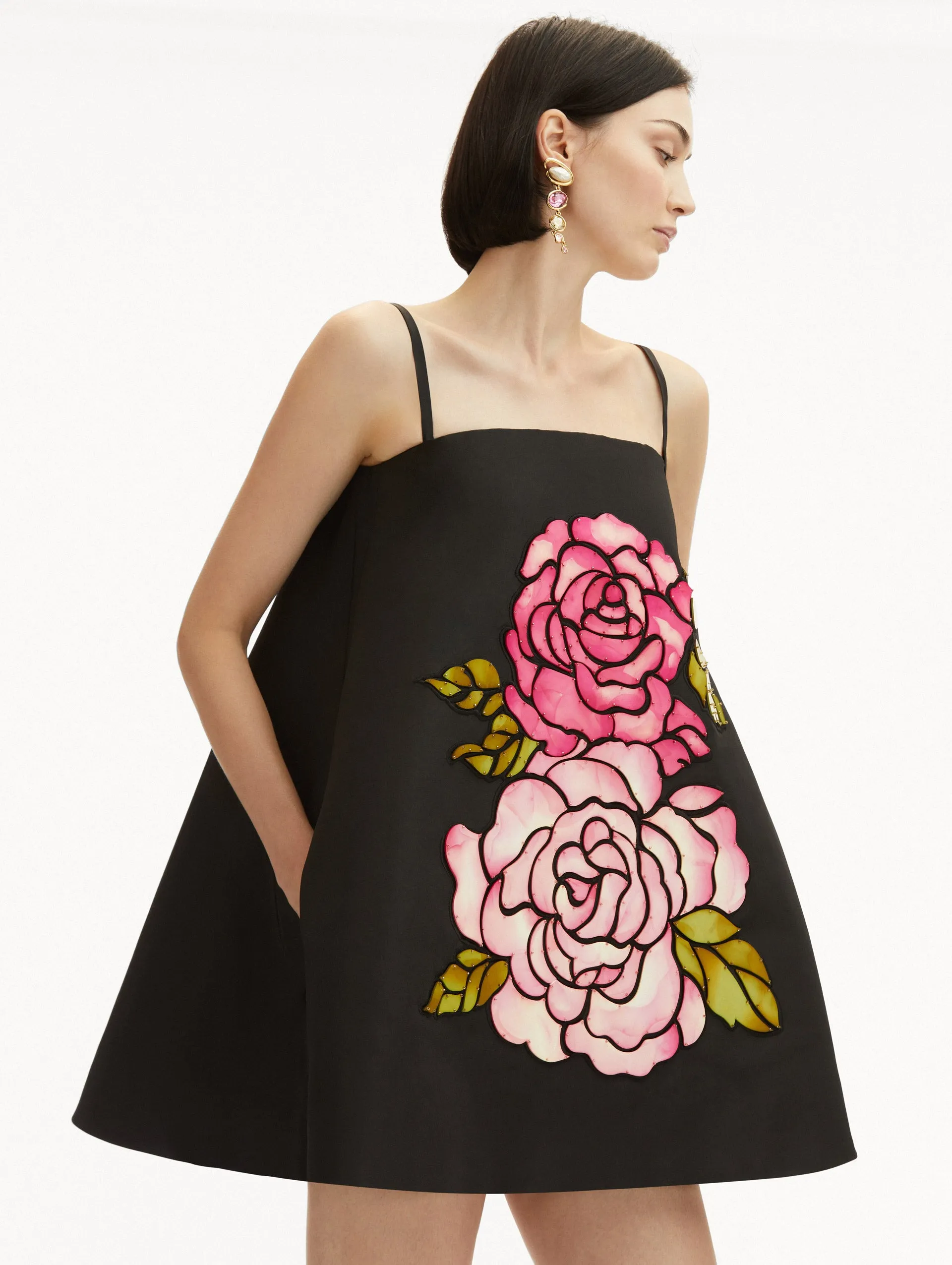 English Rose Mosaic Trapeze Dress