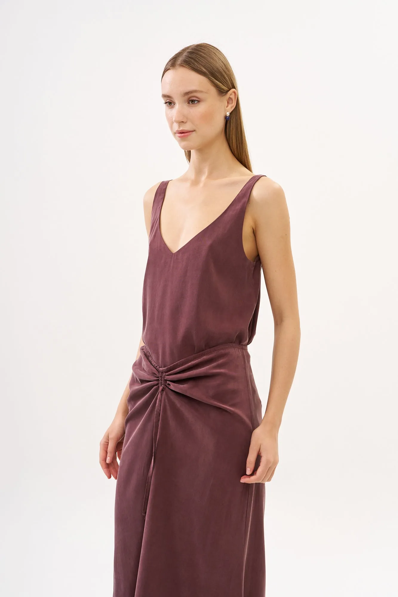 Erin Top Cupro Bordeaux