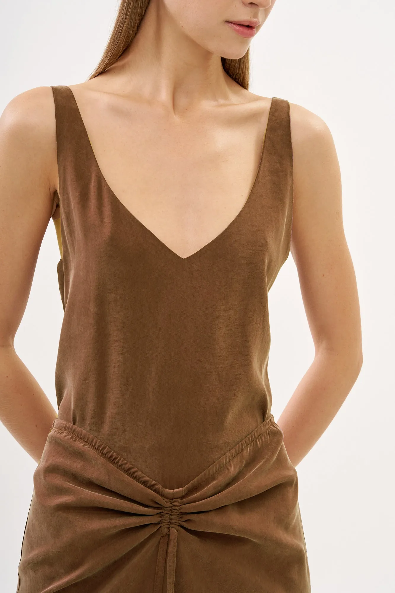 Erin Top Cupro Brown
