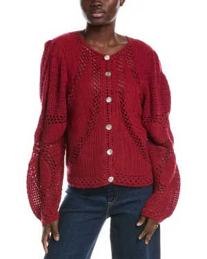FARM Rio Flower Draw Crochet Cardigan