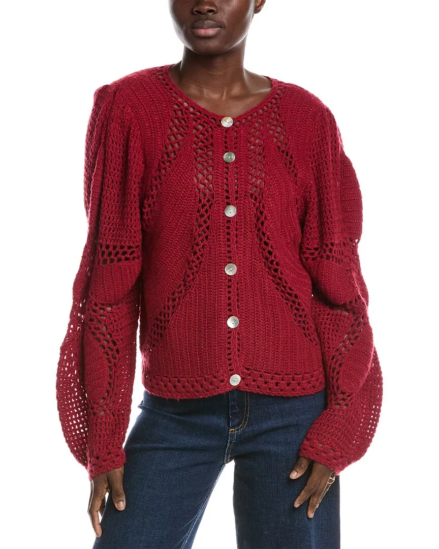 FARM Rio Flower Draw Crochet Cardigan