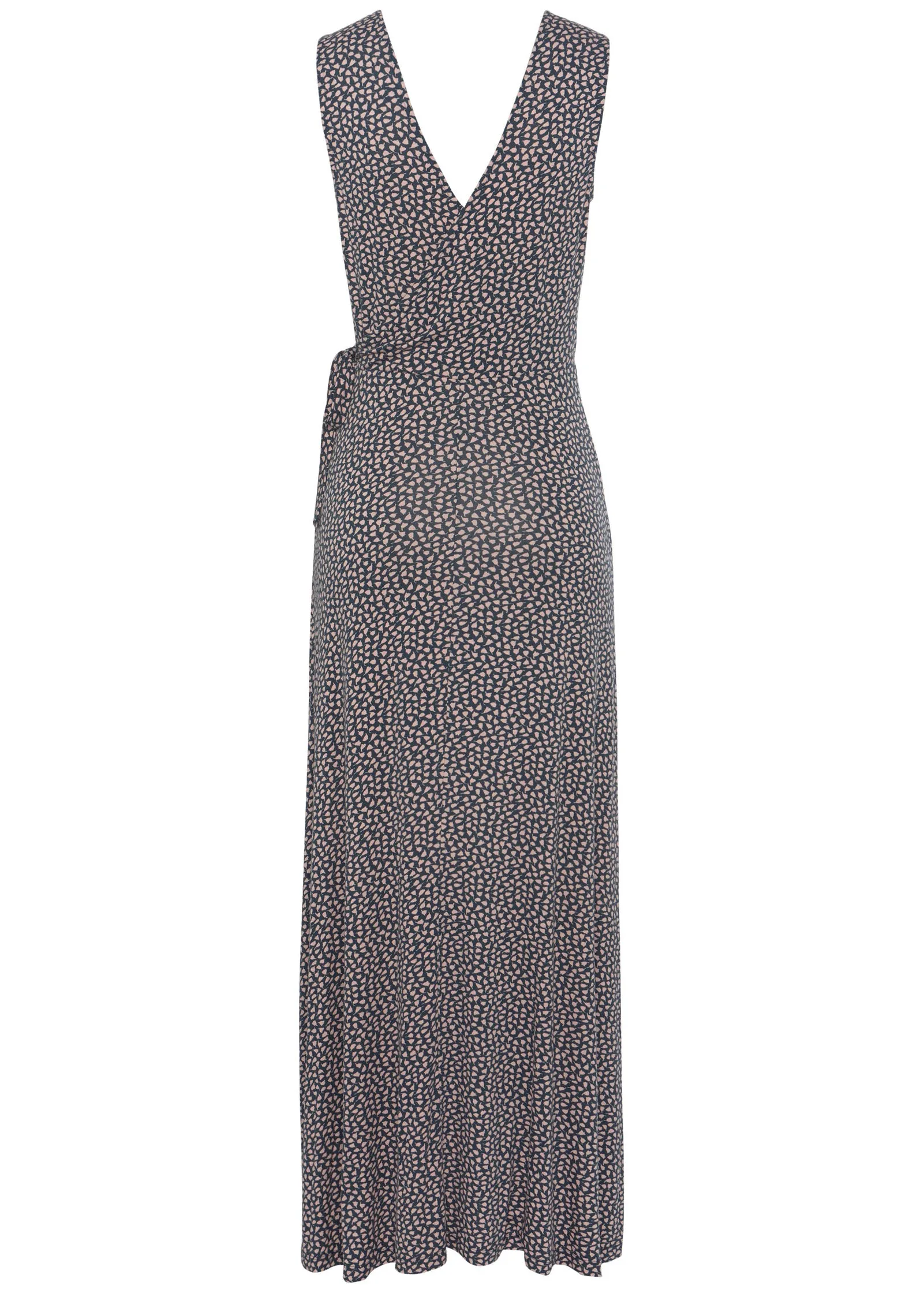 Faux Wrap Maxi Dress - Blue Multi