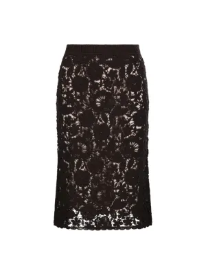 Fitted Black Cotton Skirt