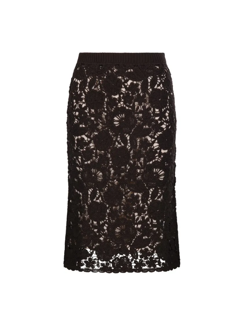 Fitted Black Cotton Skirt