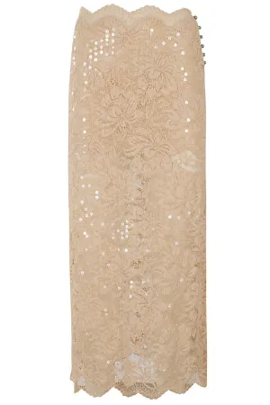 Fitted Raffia Lace Skirt