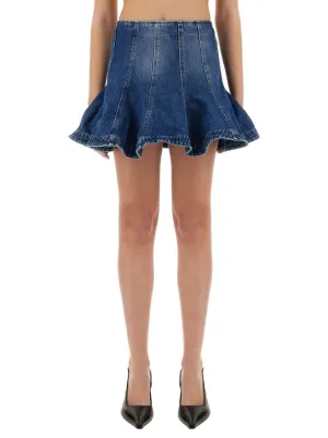 Flared Denim Skirt
