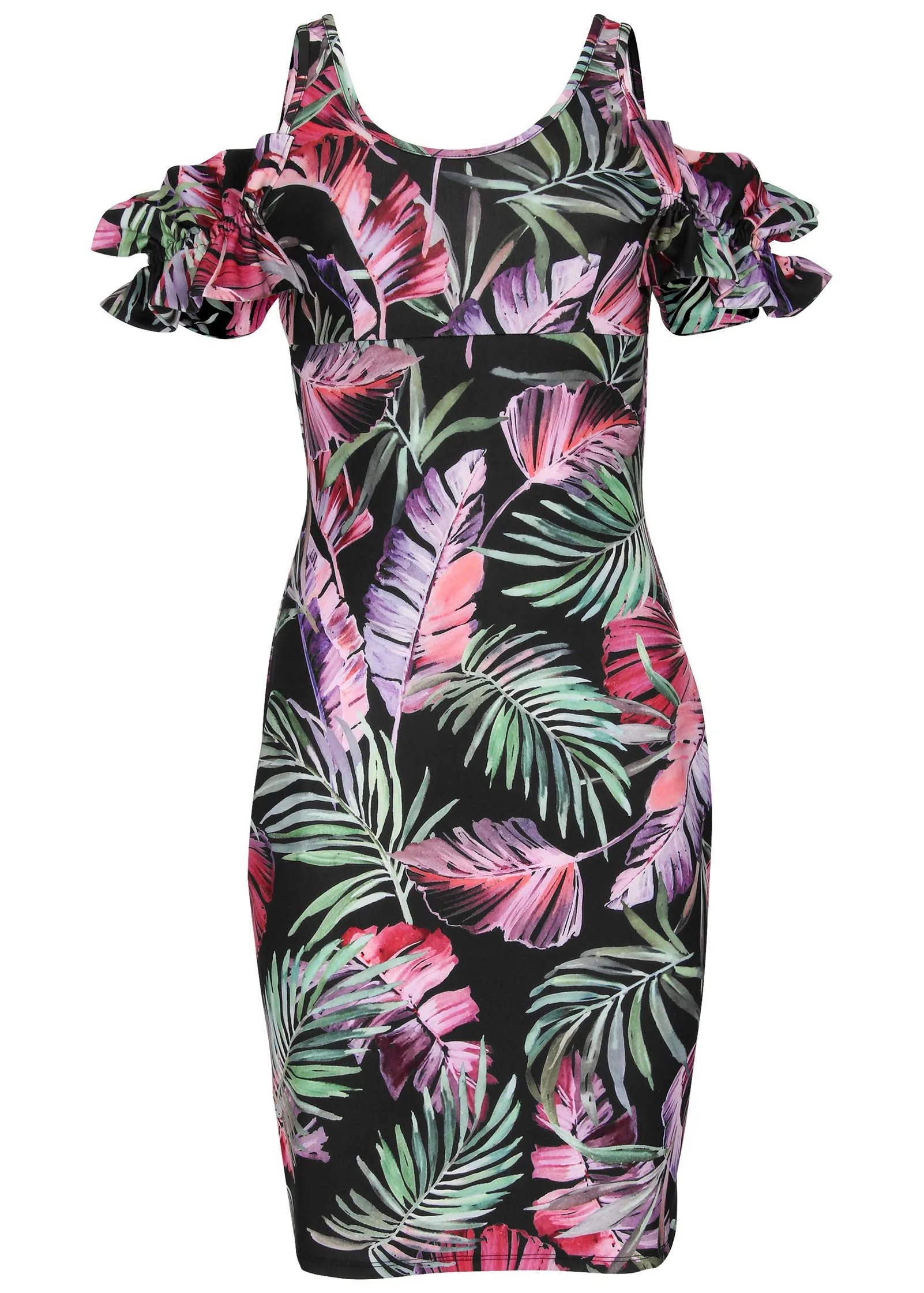 Floral Cold Shoulder Mini - Illuminated Jungle