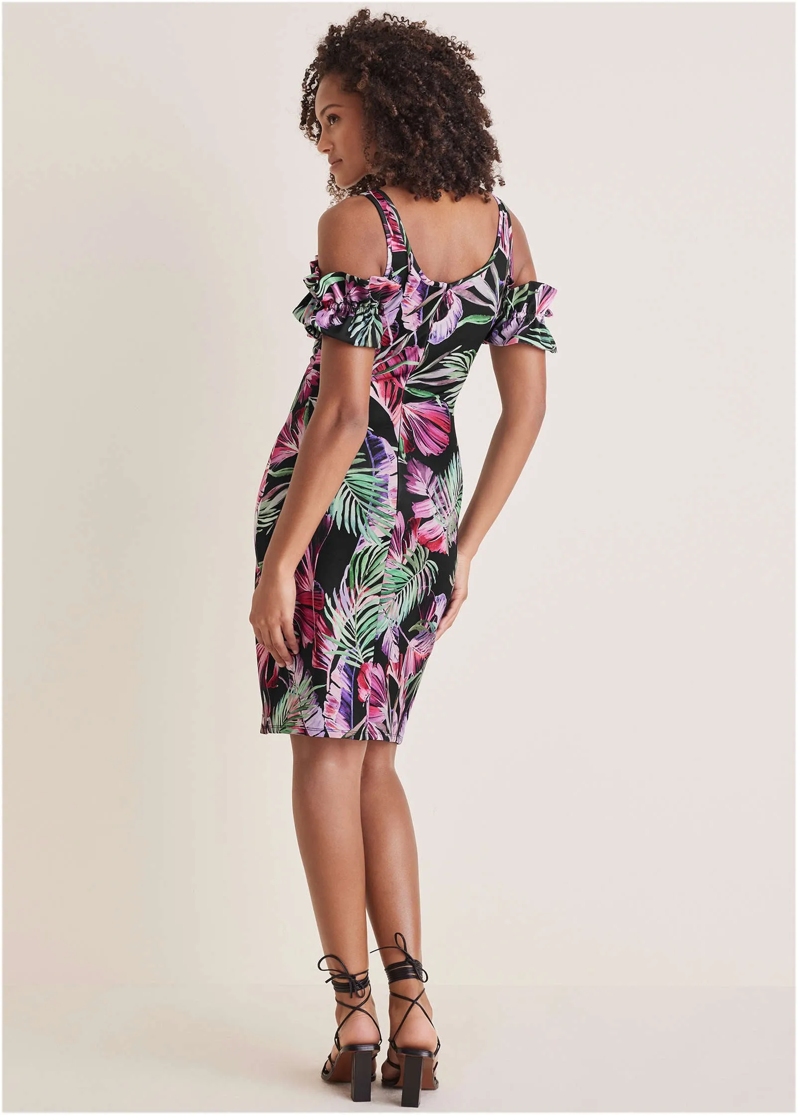 Floral Cold Shoulder Mini - Illuminated Jungle