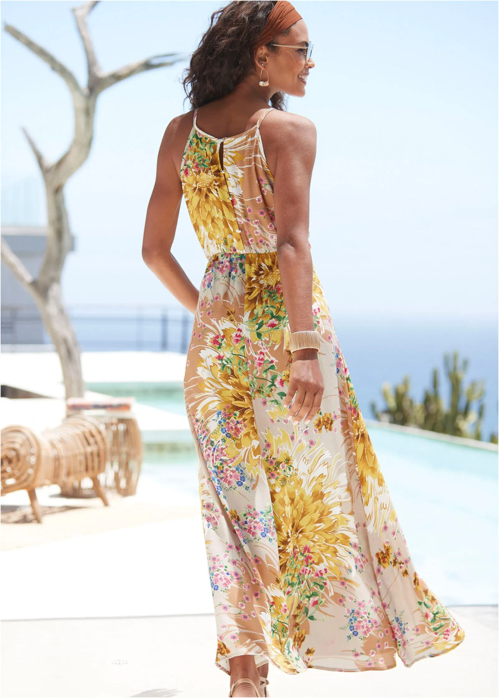 Floral Maxi Dress - Yellow Multi