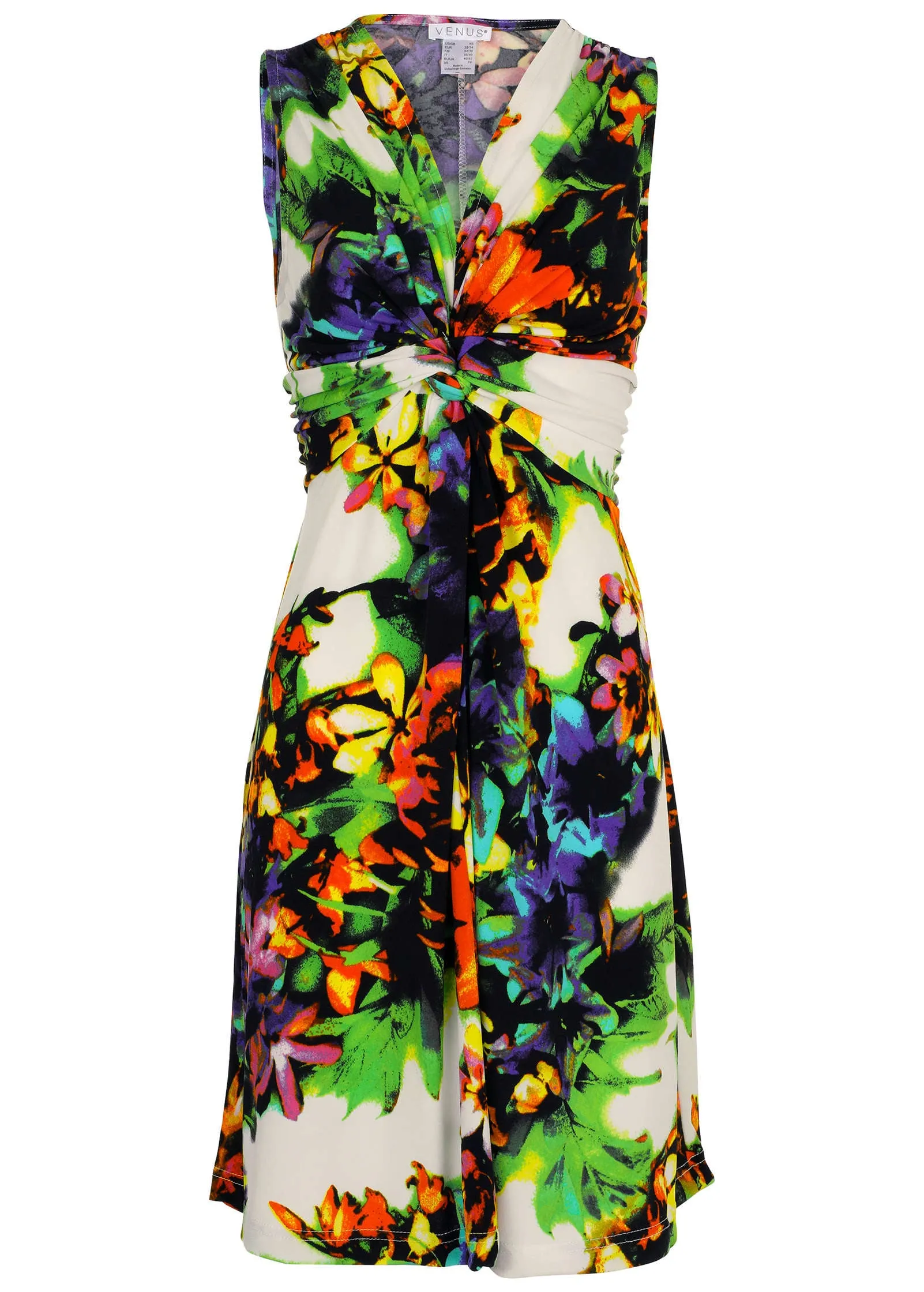 Floral Print Tie-Back Dress - Blue Multi