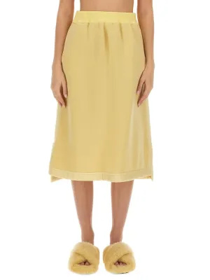 Flowing Virgin Wool Midi Skirt