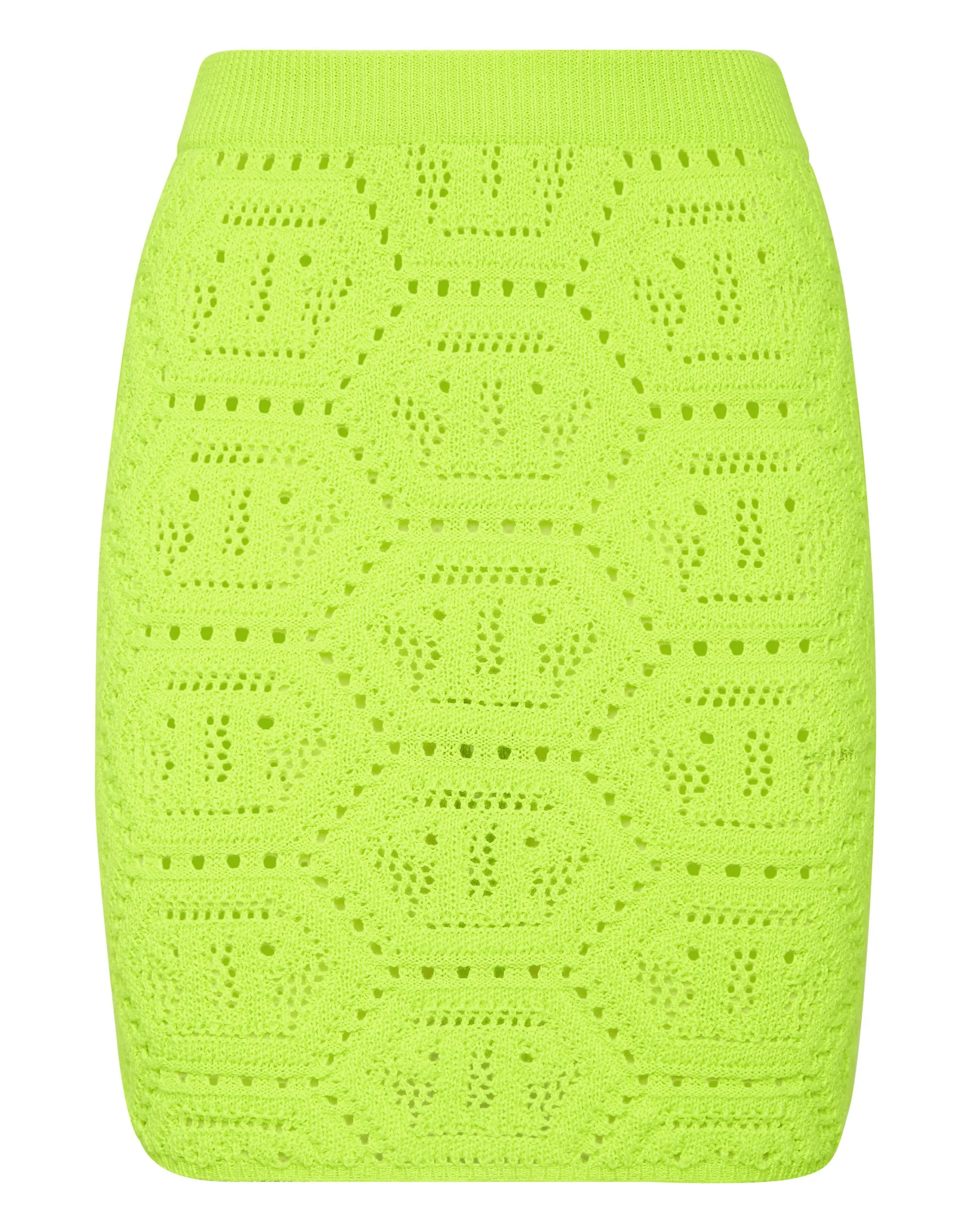Fluo Knit Mini Skirt Monogram