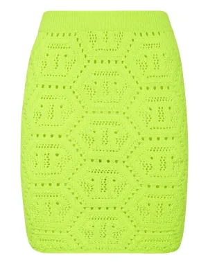 Fluo Knit Mini Skirt Monogram