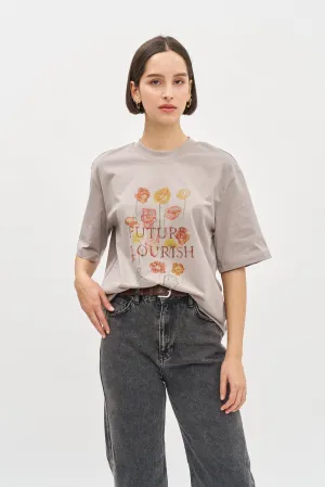Future Flourish Oversized T Grey