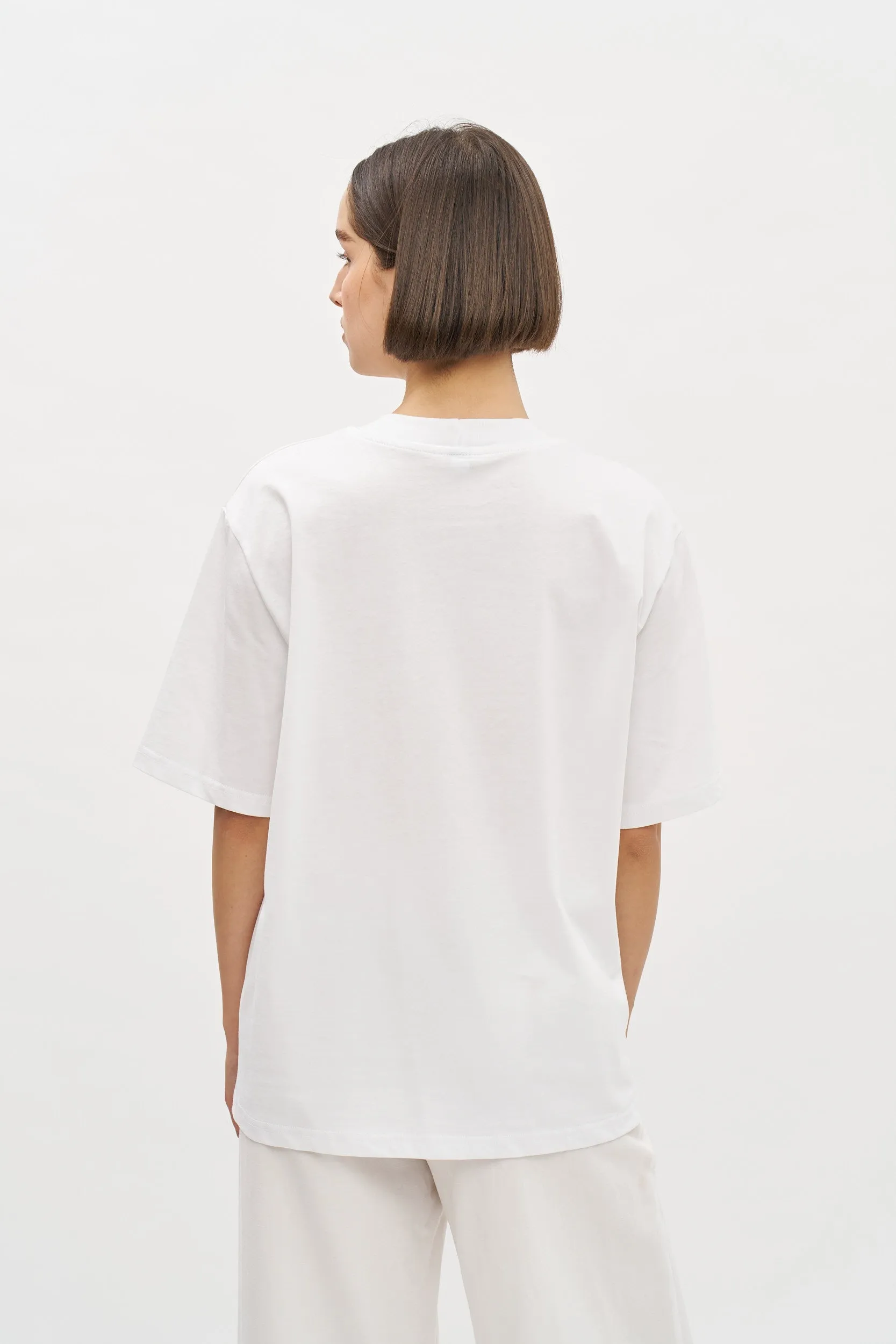 Future Flourish Oversized T White