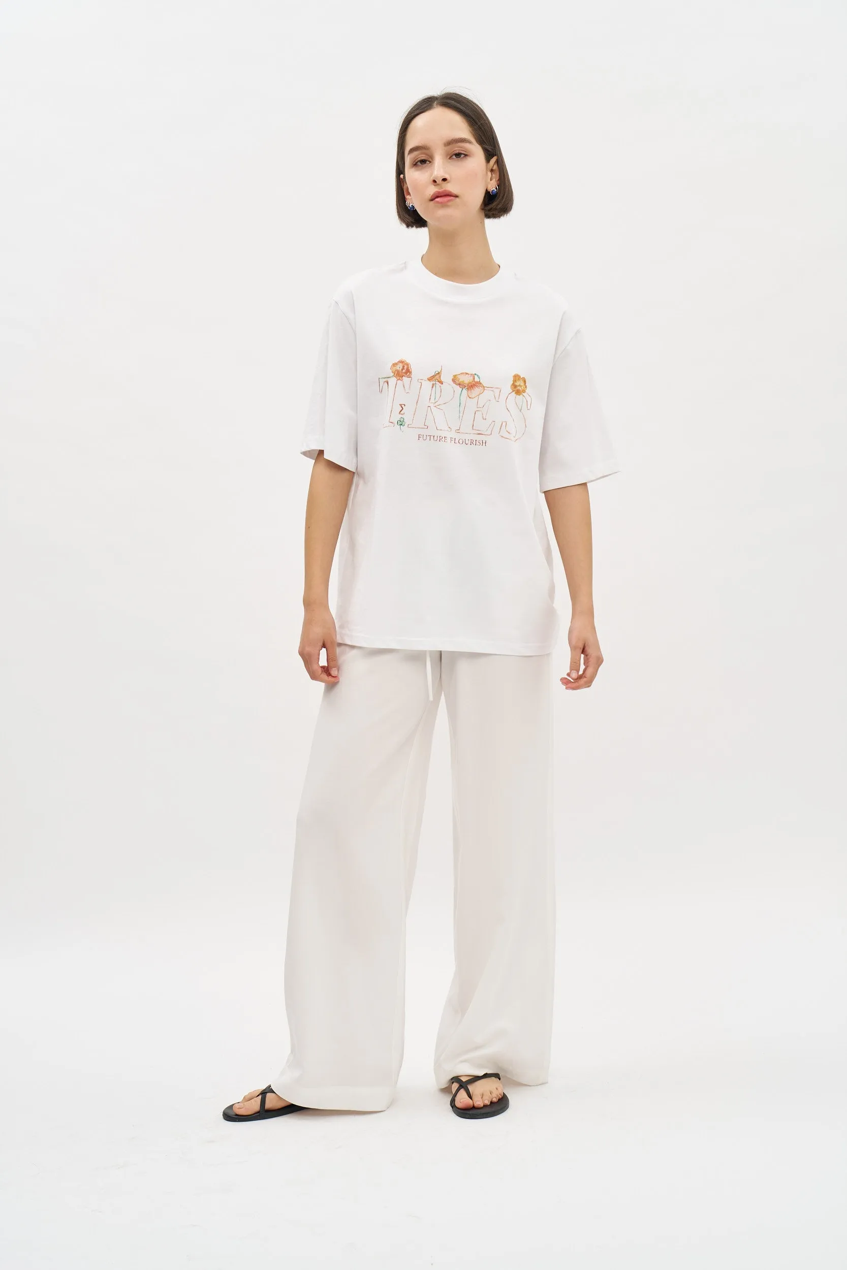 Future Flourish Oversized T White