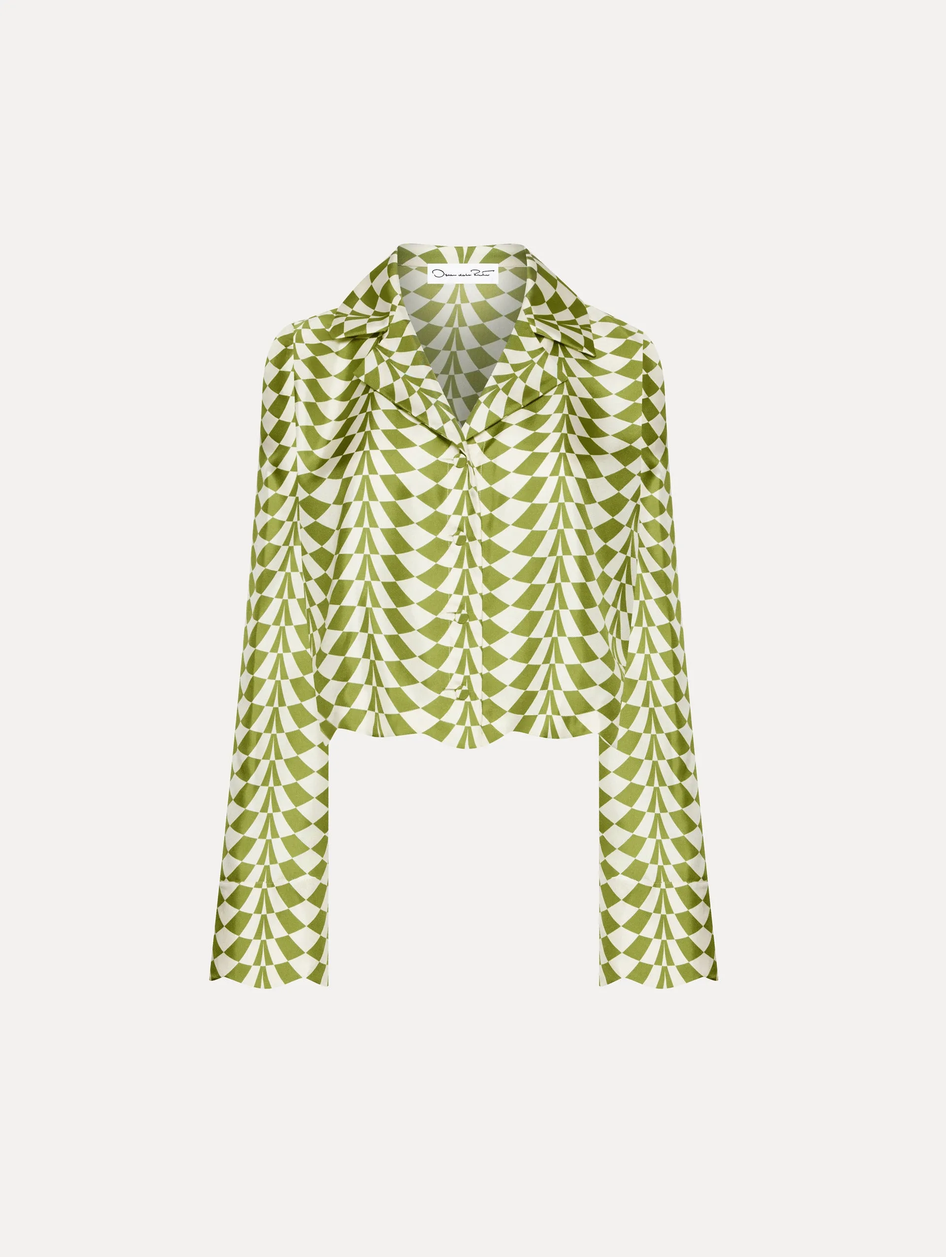 Geo Silk Twill Blouse