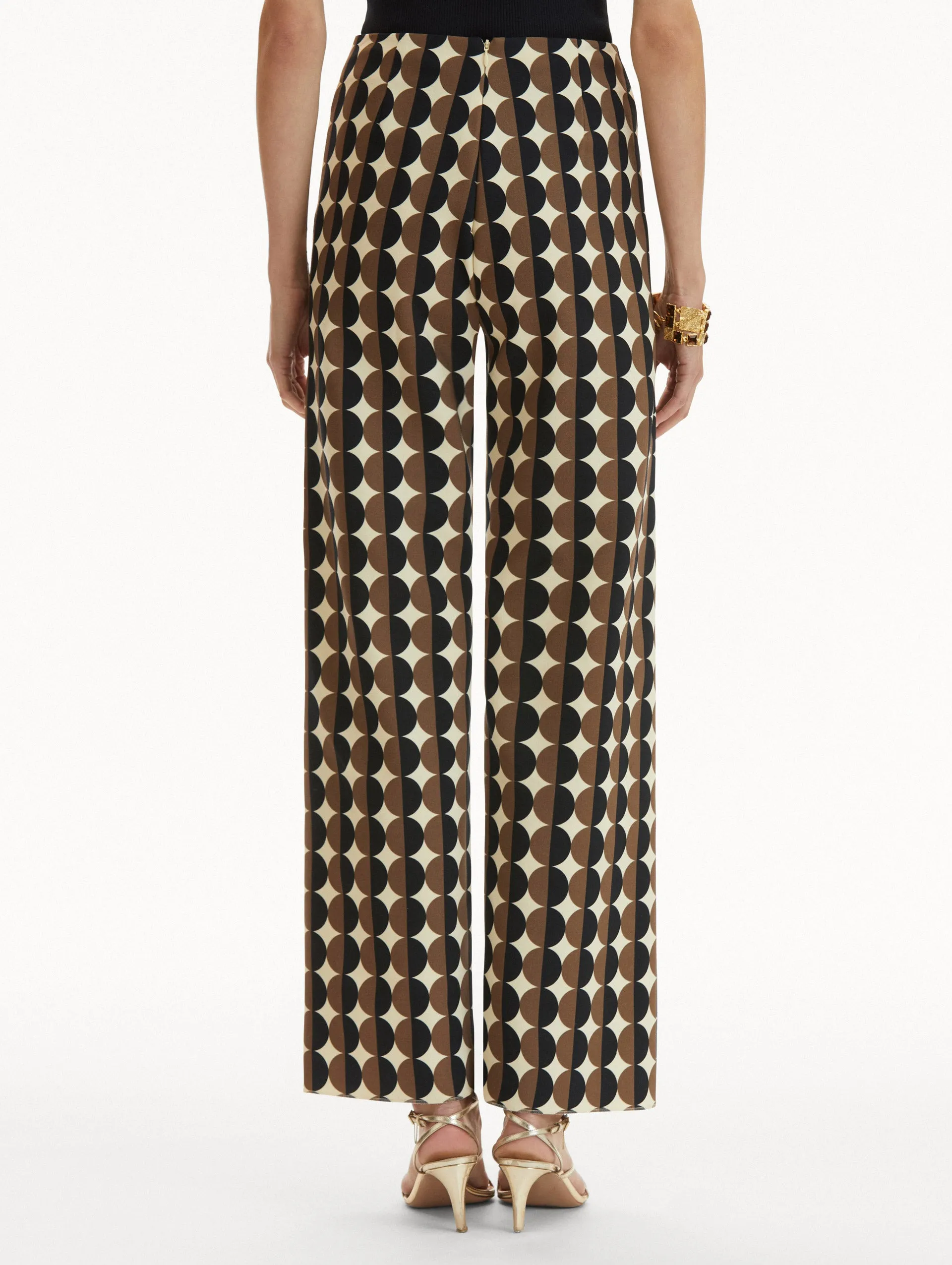 Geometric Circle Wool Pants