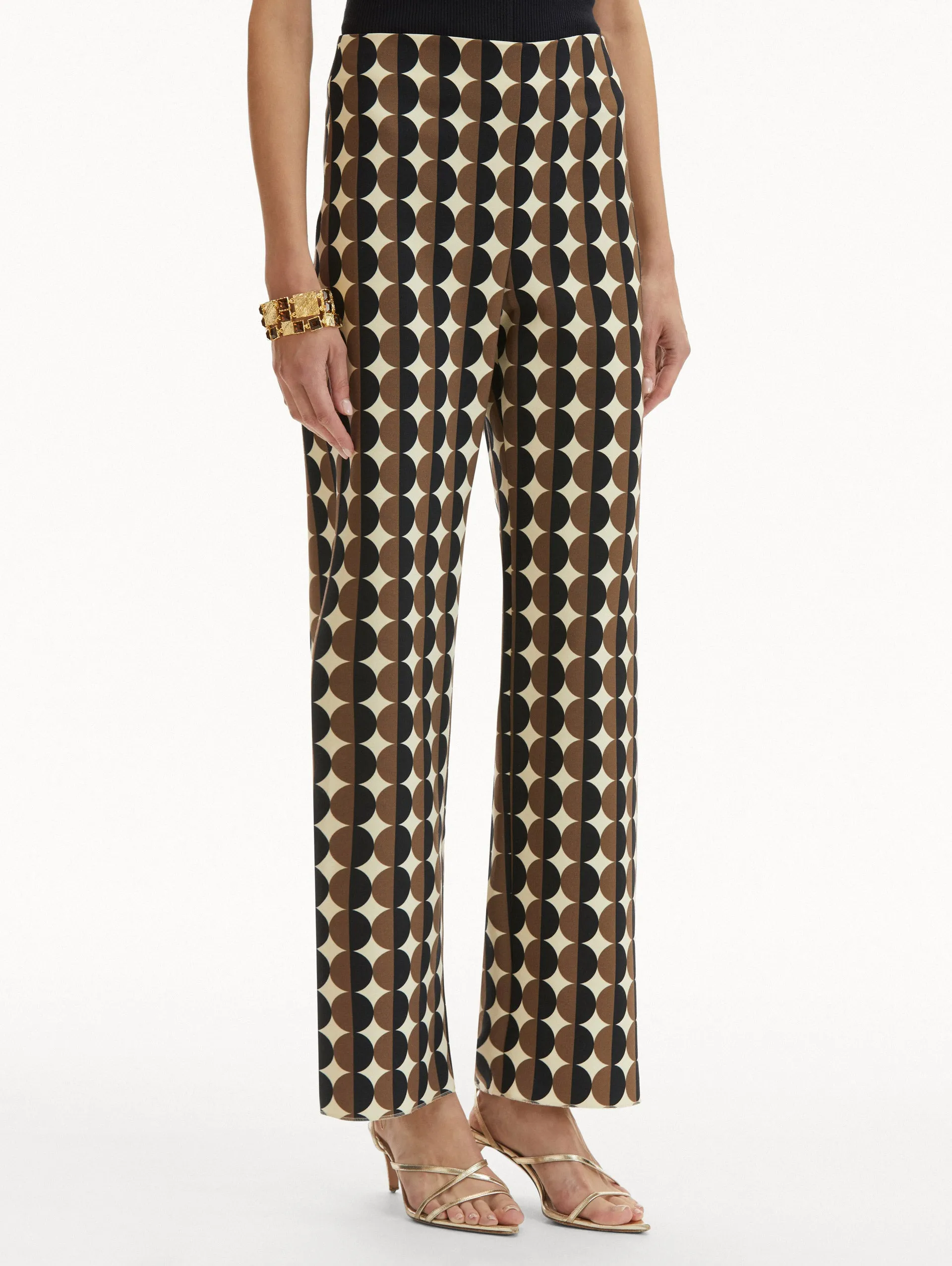 Geometric Circle Wool Pants