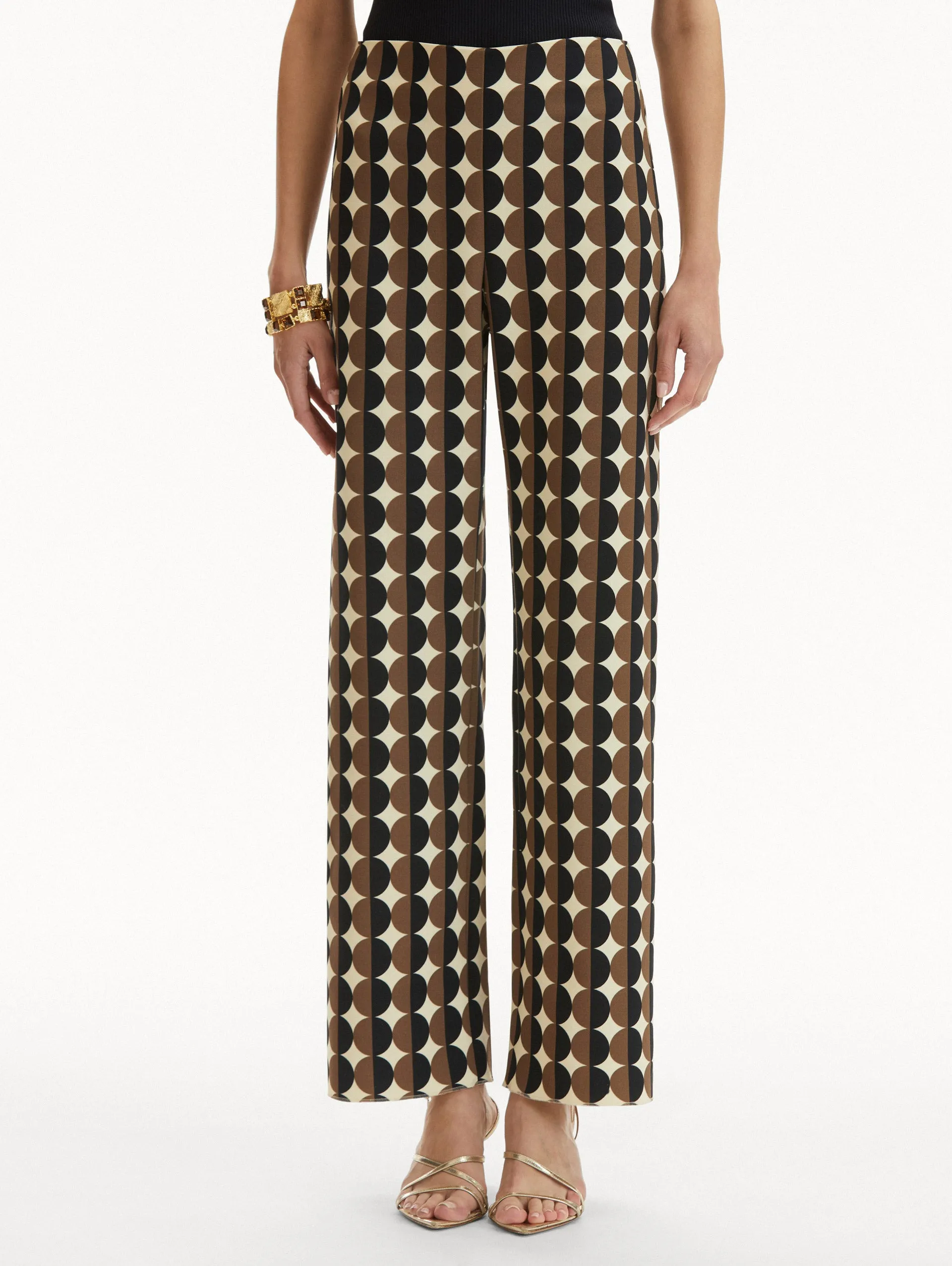 Geometric Circle Wool Pants