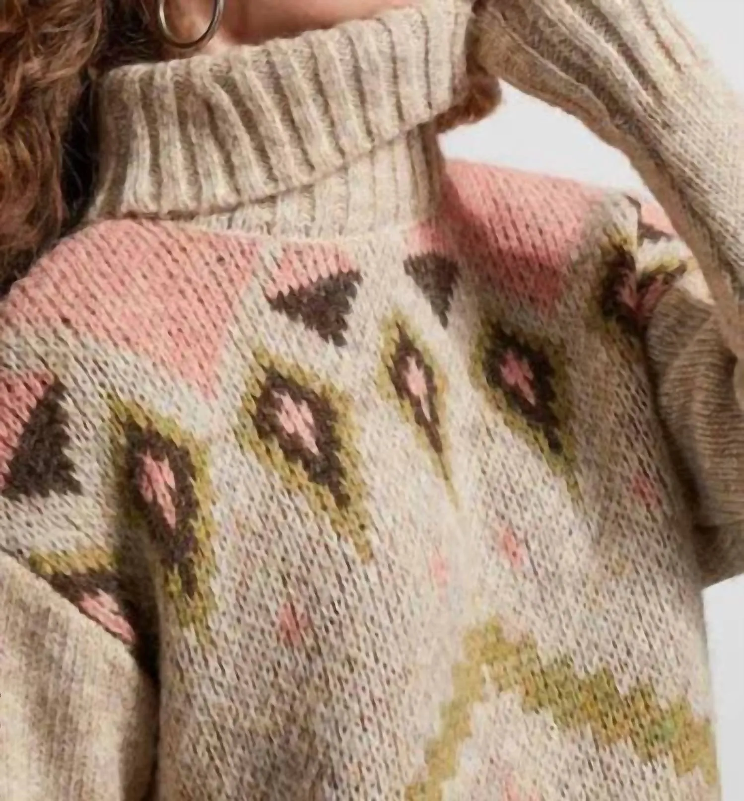 Geometric Sweater In Oatmeal
