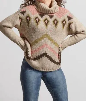 Geometric Sweater In Oatmeal