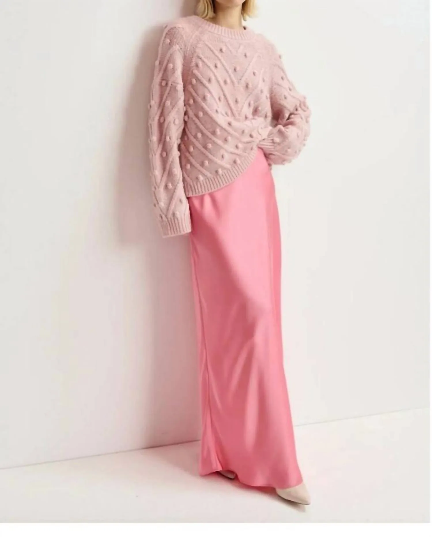 Giada Maxi Silk Skirt In Raspberry Beret