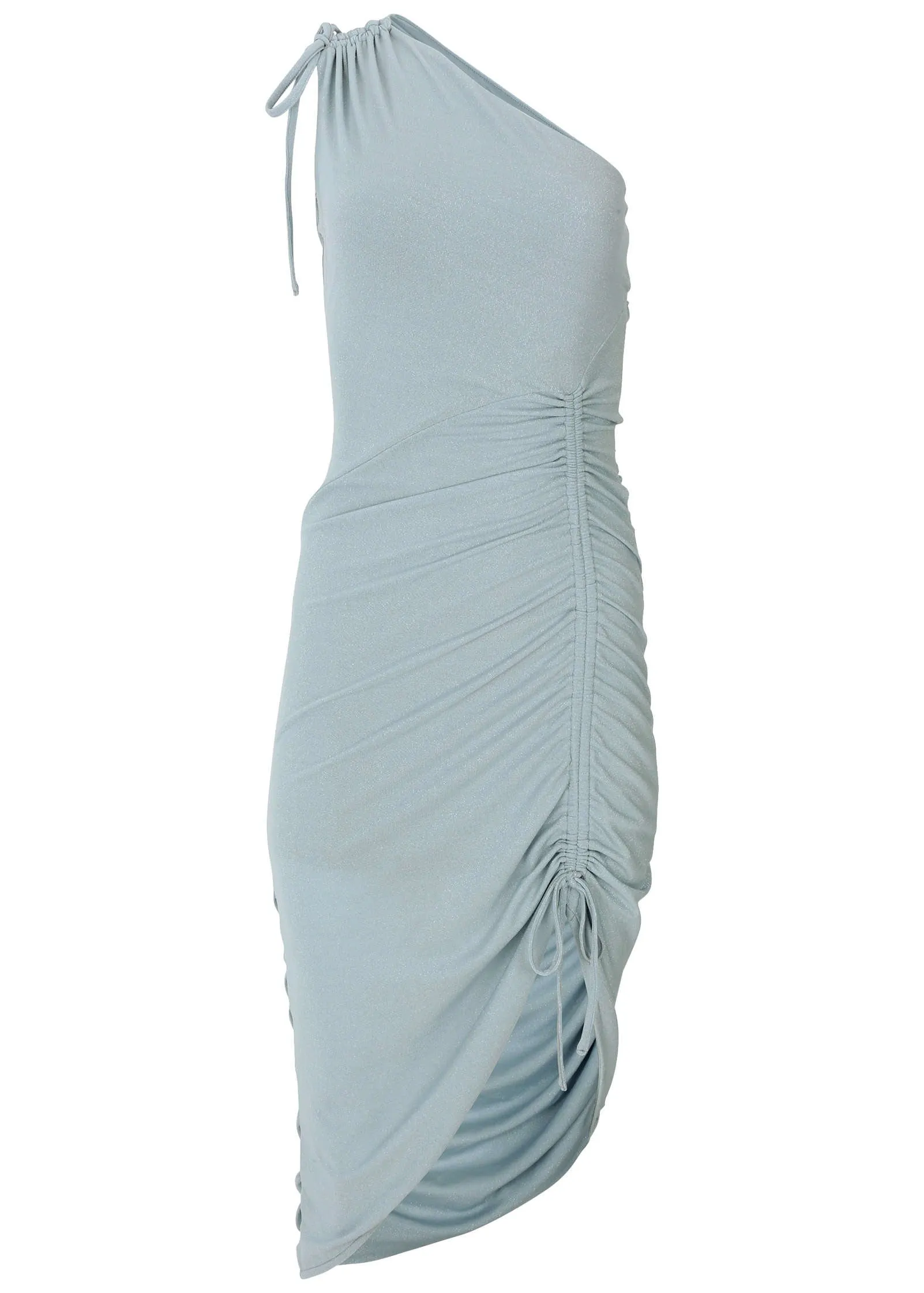 Glitter Knit Midi Dress - Blue Metallic