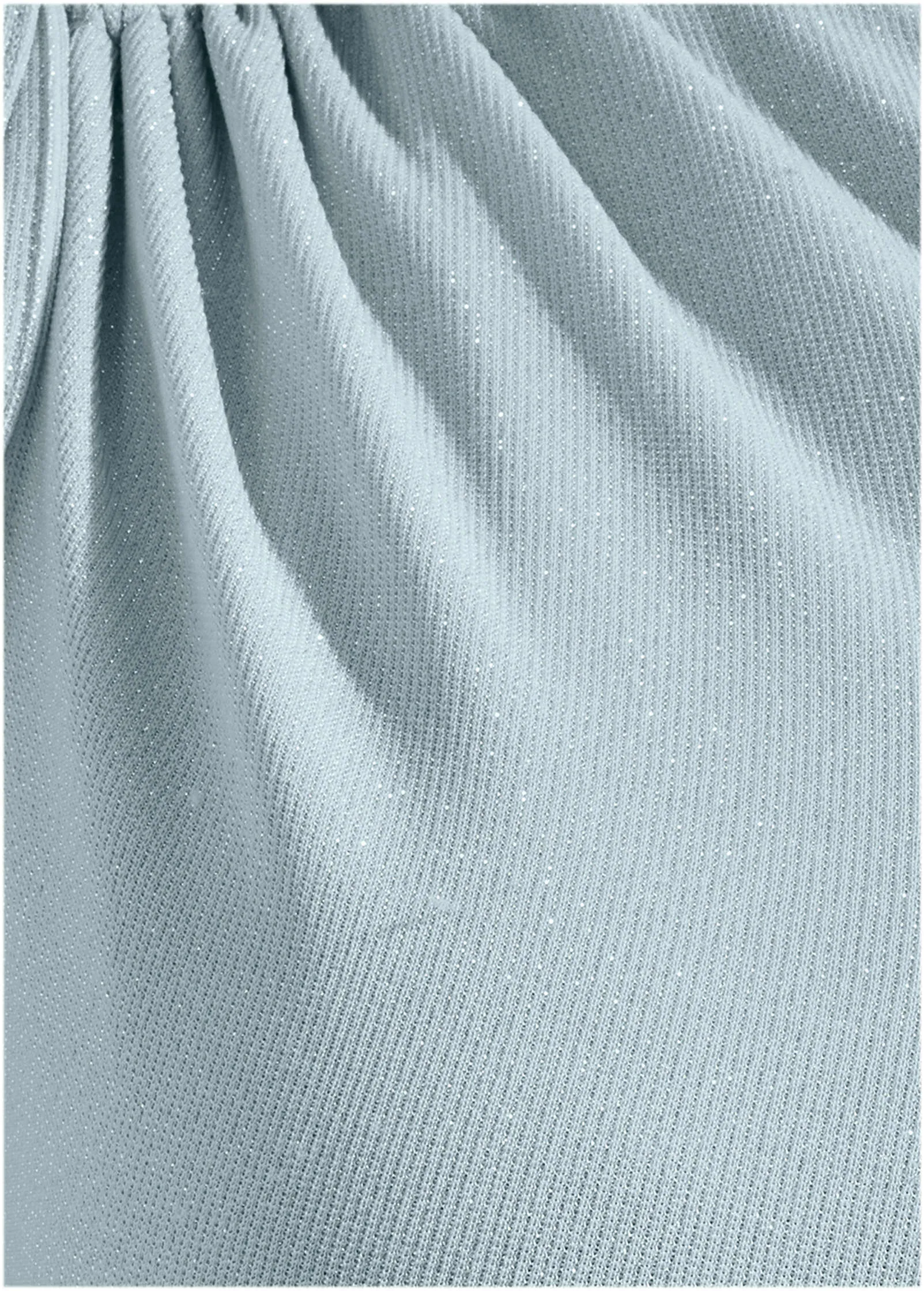 Glitter Knit Midi Dress - Blue Metallic