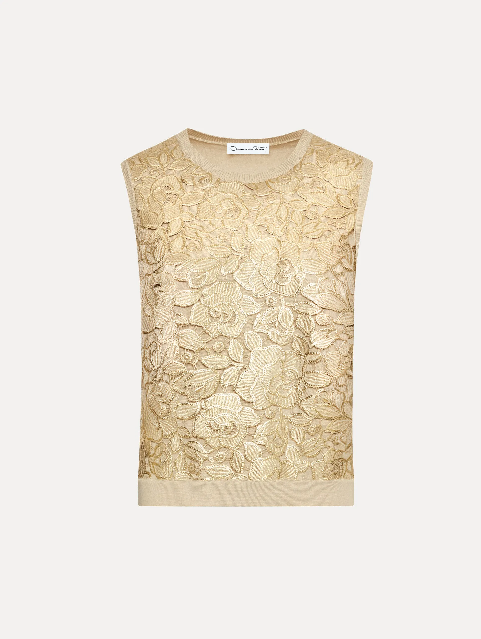 Gold Foil English Rose Inset Tank