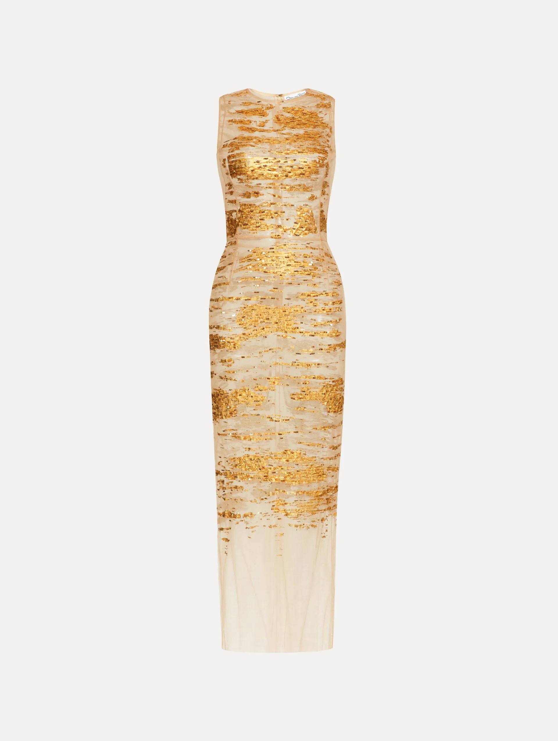 Gold Foil Sequin Embroidered Dress