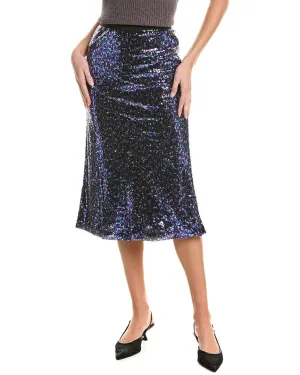 Gracia Whole Spangle Shiny Banding Midi Skirt