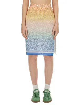 Gradient Geometric Midi Skirt