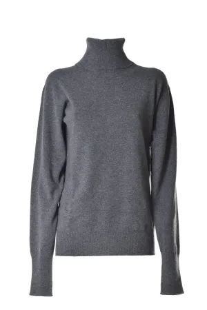 Grey Cashmere Turtleneck Sweater