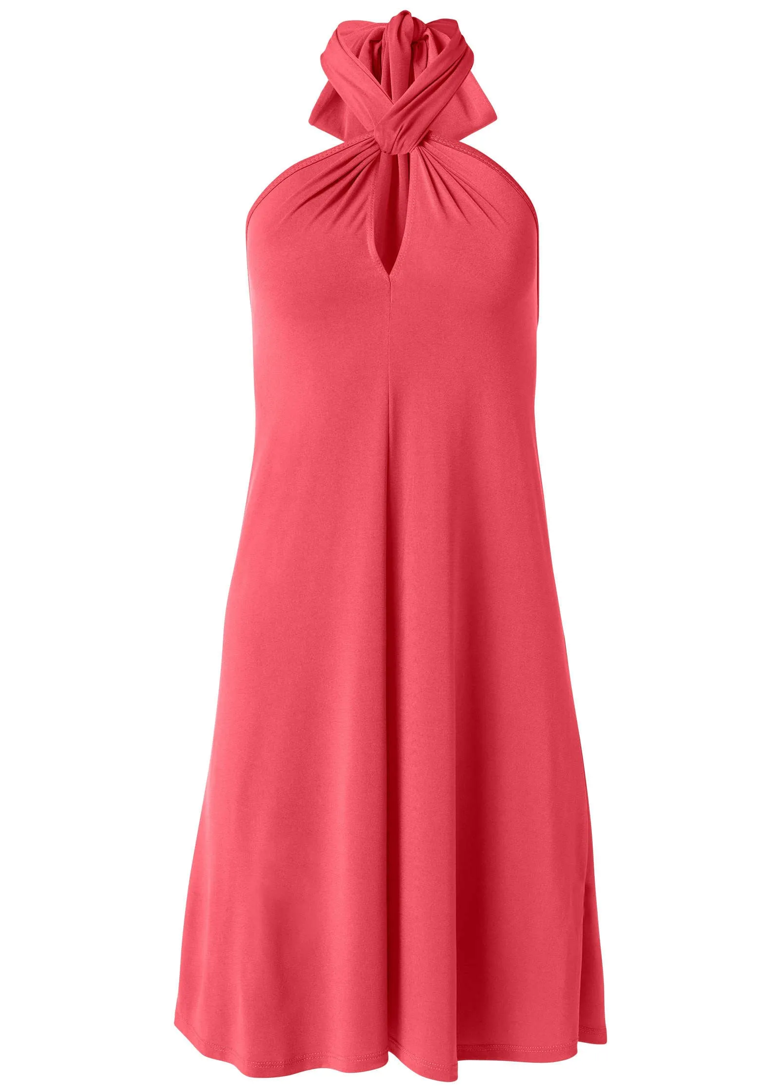 Halter Tie Dress - Coral