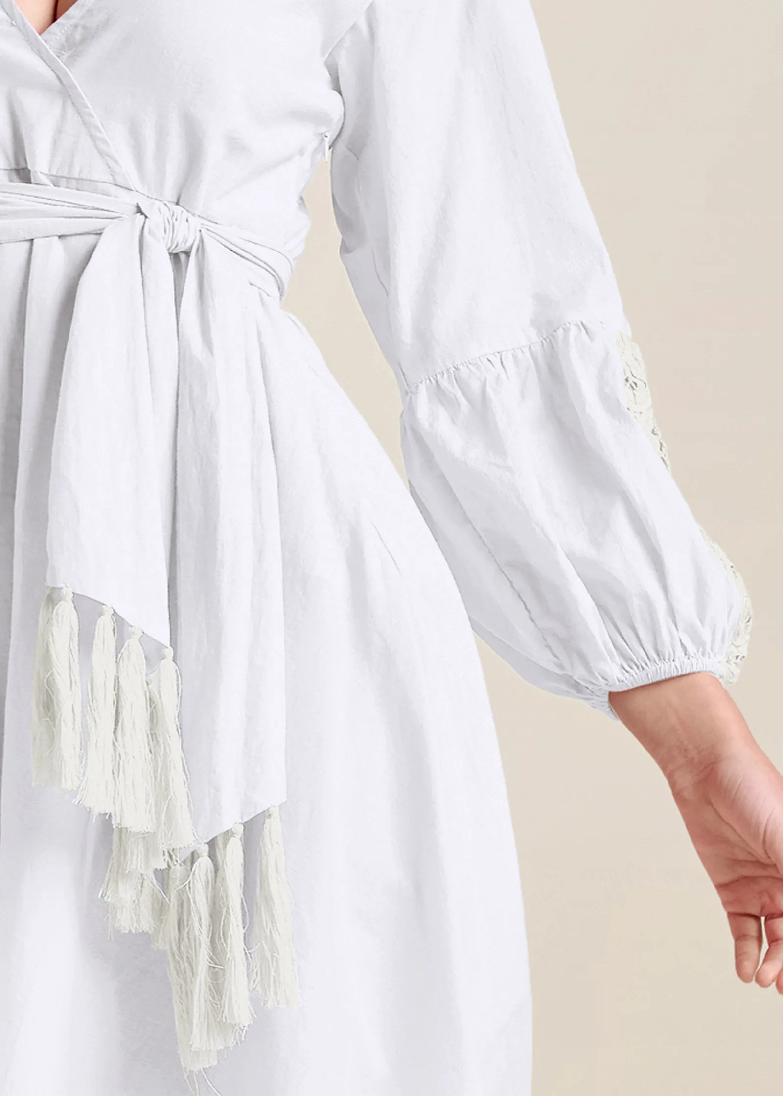 Handkerchief Hem Midi Dress - White