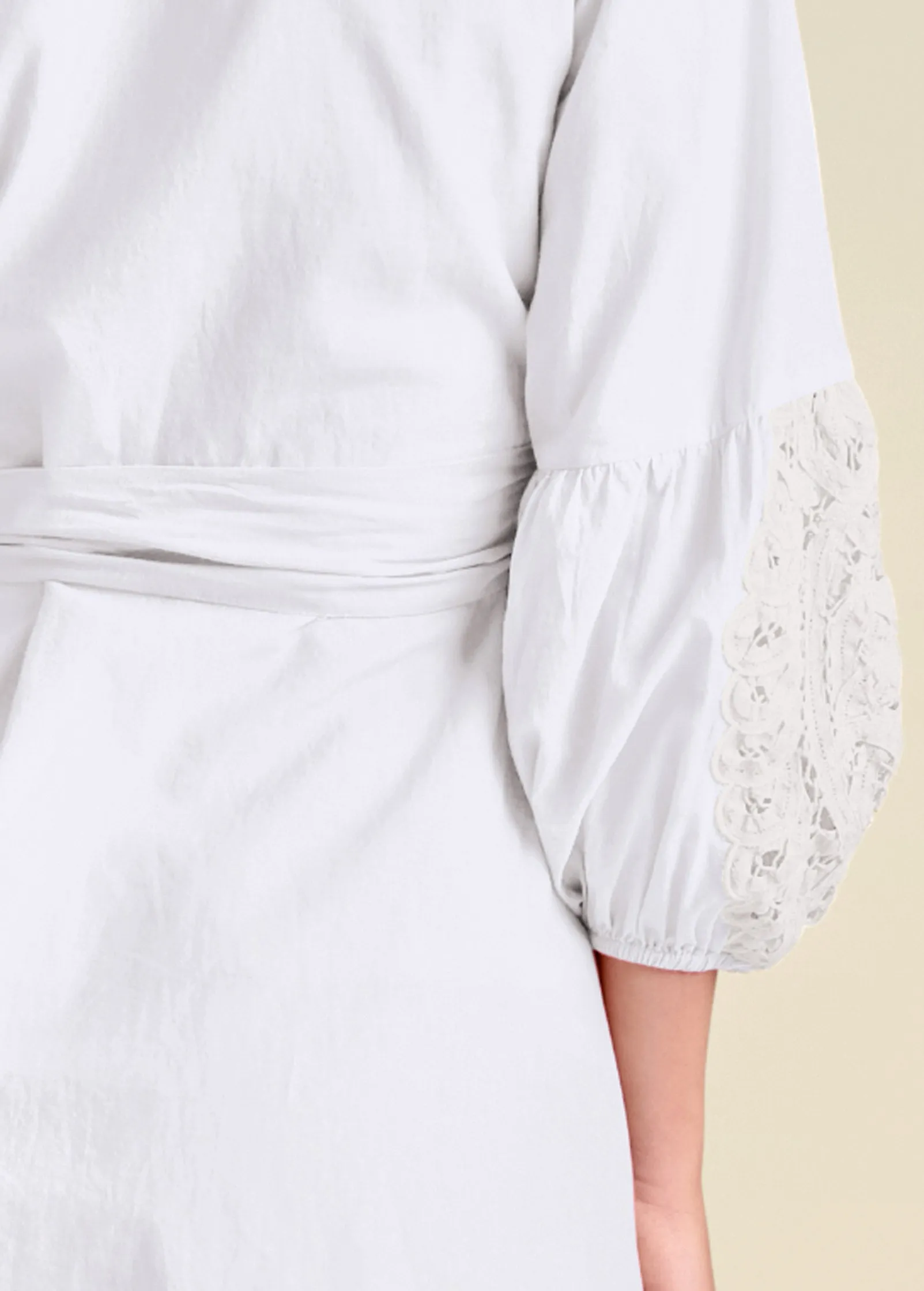 Handkerchief Hem Midi Dress - White
