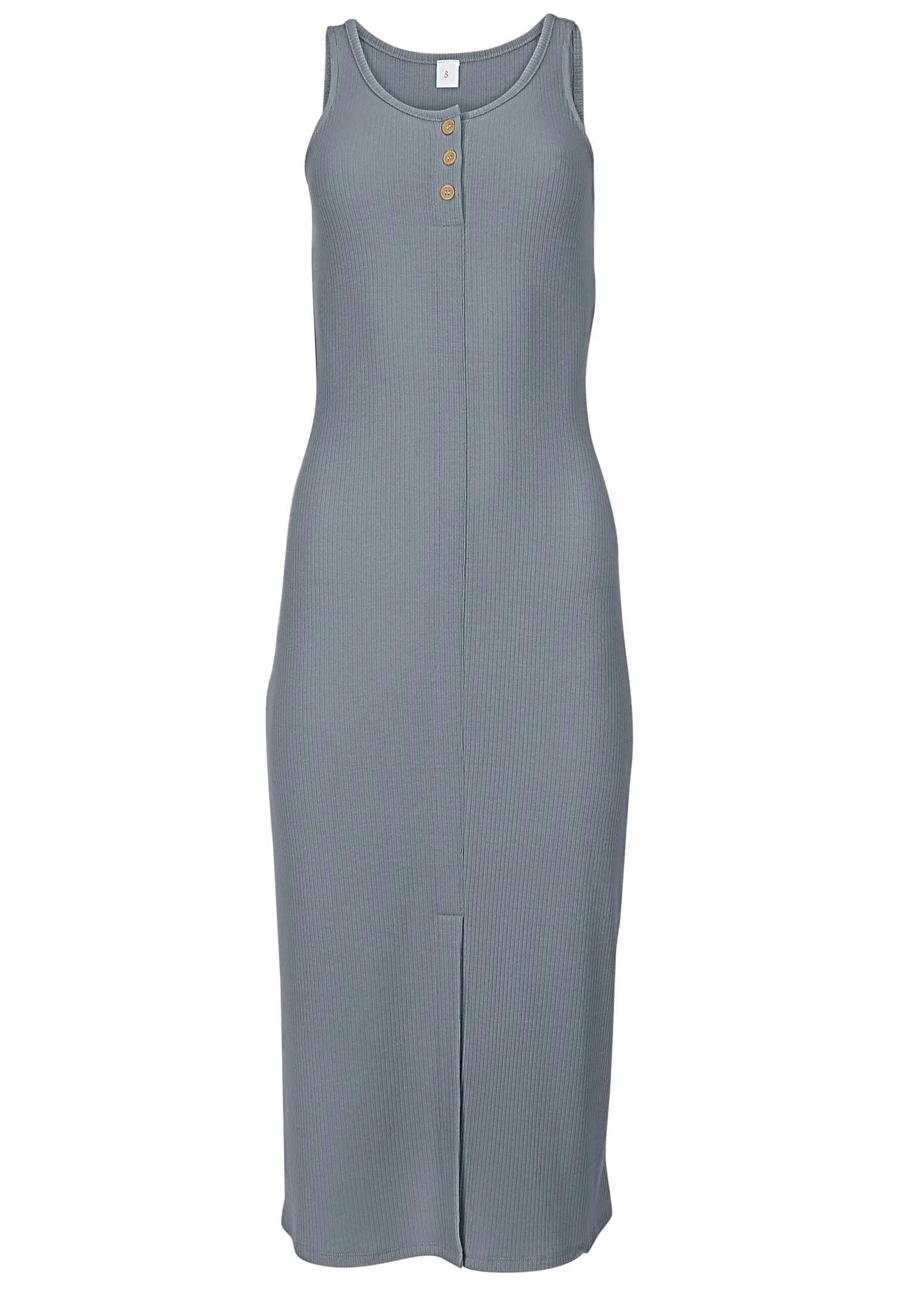 Henley Midi Dress - Seafog