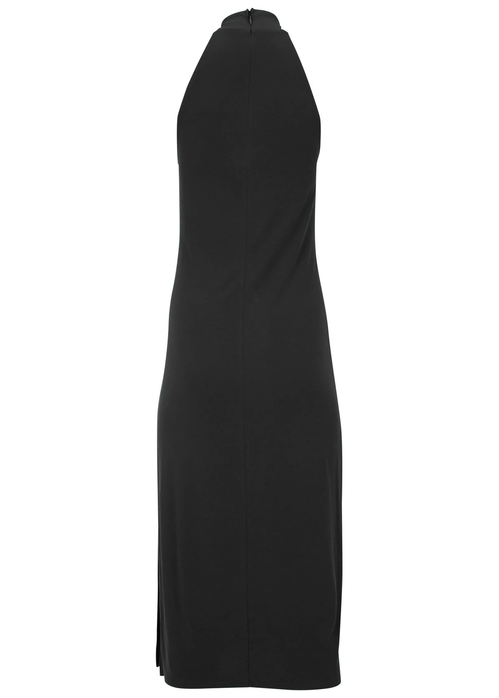 High Neck Midi Dress - Black