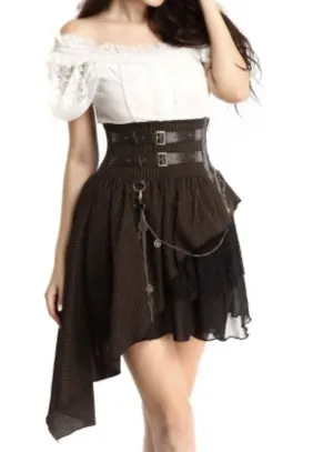 High Waist Irregular Tailed Skirt In Coffee