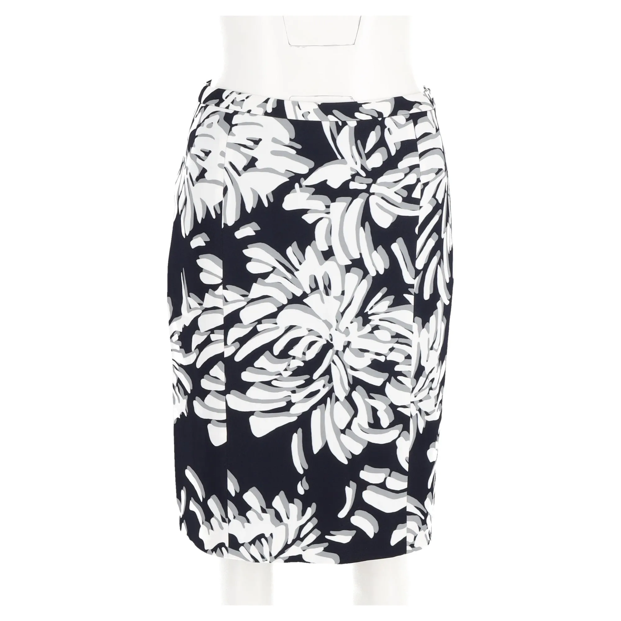 Hugo Boss Floral Pencil Skirt in Navy Viscose