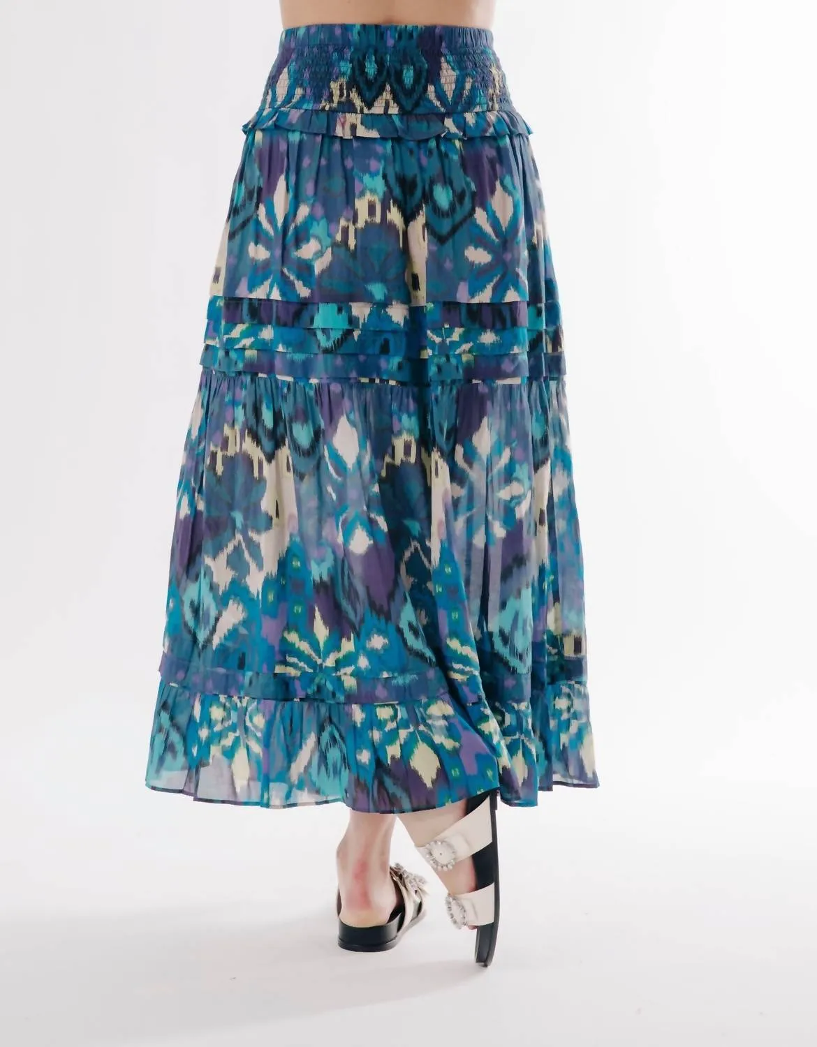 Ilaya Skirt In Symphonic Ikat Print